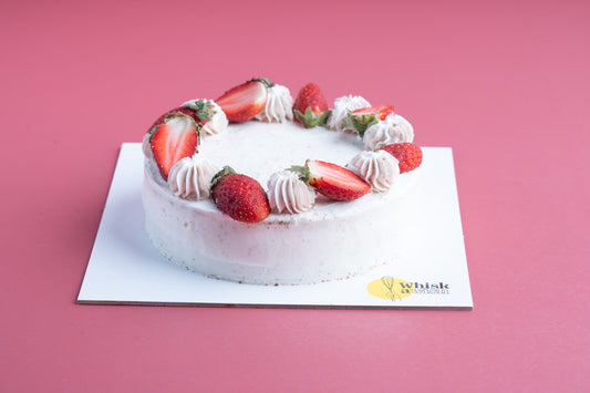 Vegan Vanilla Strawberry Cake